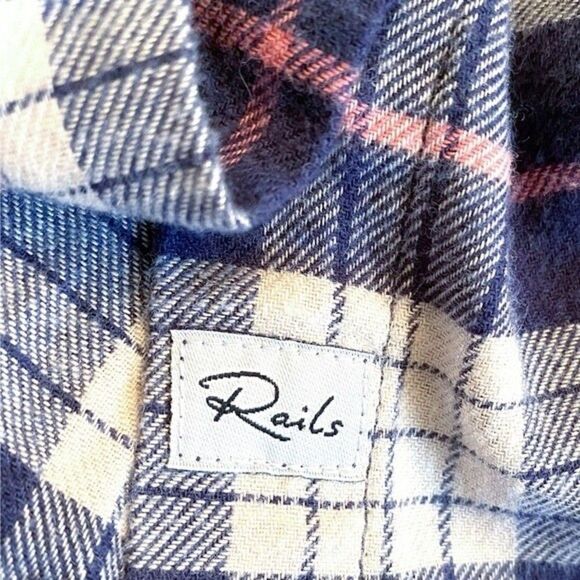 Rails Women’s NWT Willow Ruffle Sleeve Flannel Button-Up Shirt Size XL Plaid New - Picture 11 of 11
